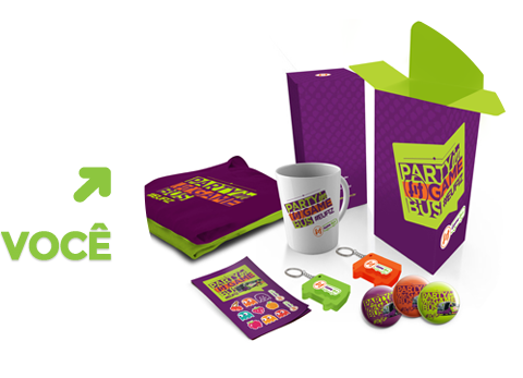 Você: o dono(a) da festa ganha um super kit com brindes da marca FitGameBus